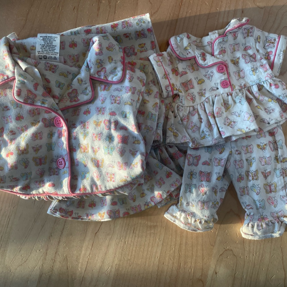 American Girl Bitty Baby Doll and Girl Pajama Sets